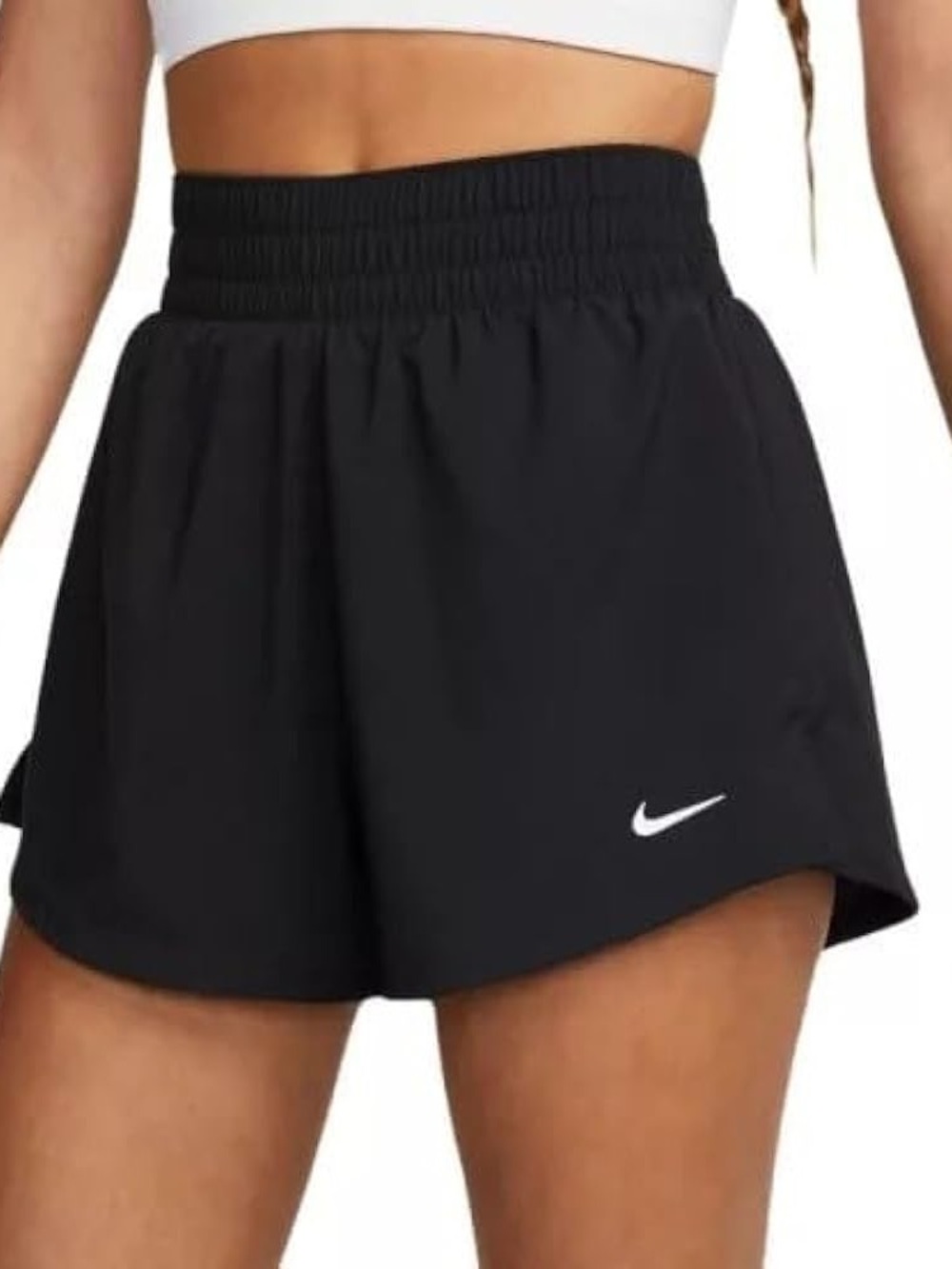 Nike Black Athletic Shorts with White Swoosh